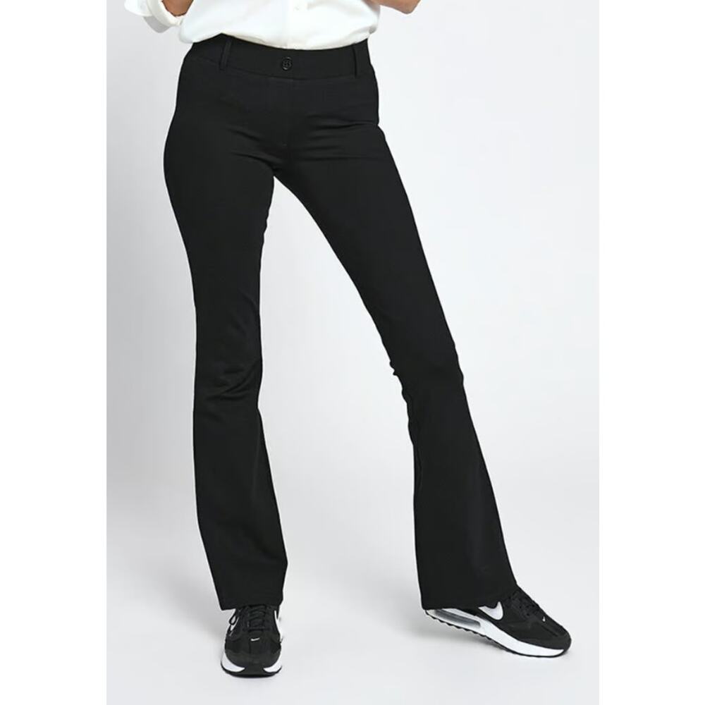 Betabrand Bootcut Classic Dress Pants Yoga Pants Mid Rise Stretch Gray Womens PM